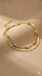 Minimal Gold Double Chain Anklet for Women