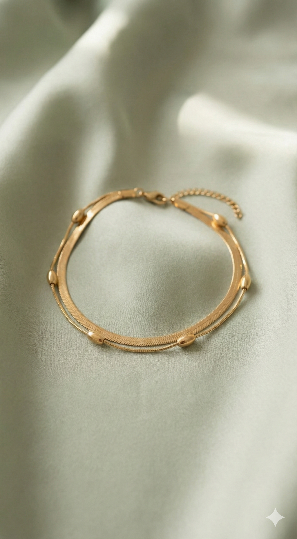 Minimal Gold Double Chain Anklet for Women