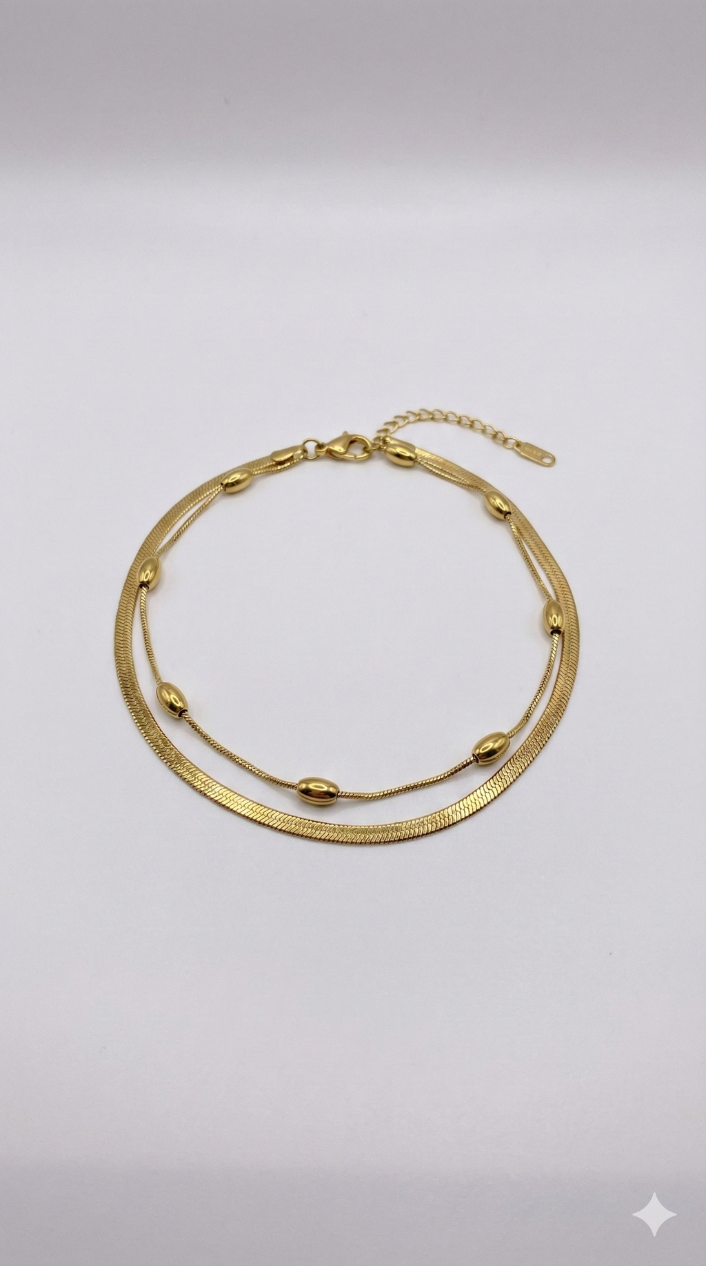 Minimal Gold Double Chain Anklet for Women