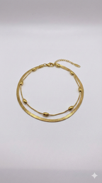Minimal Gold Double Chain Anklet for Women