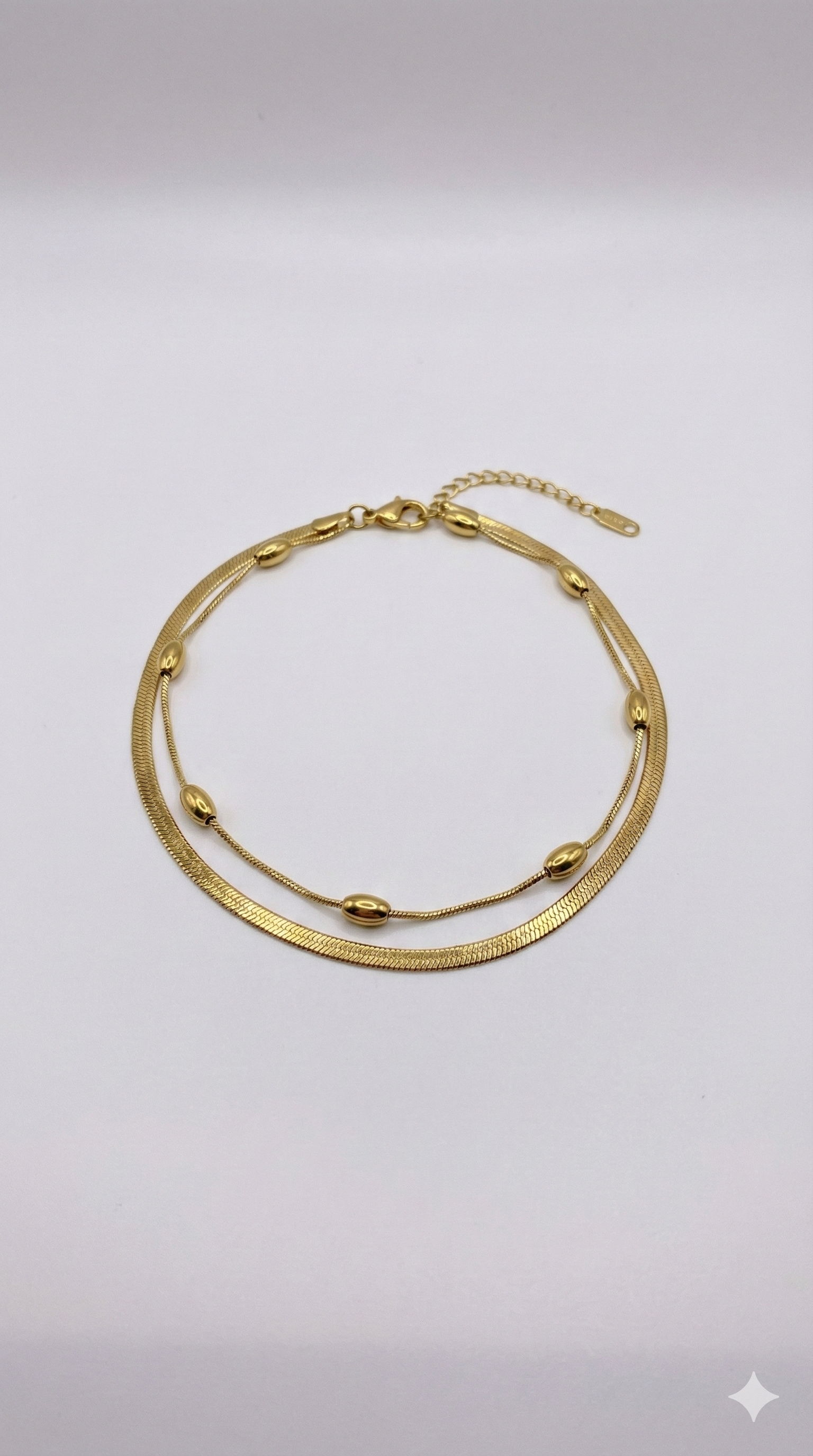 Minimal Gold Double Chain Anklet for Women