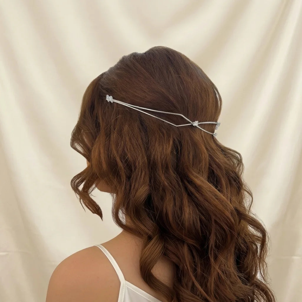 Moonlight Crystal Wire Bridal Tiara | Wedding Hair Crown | Bridal Hair Accessories