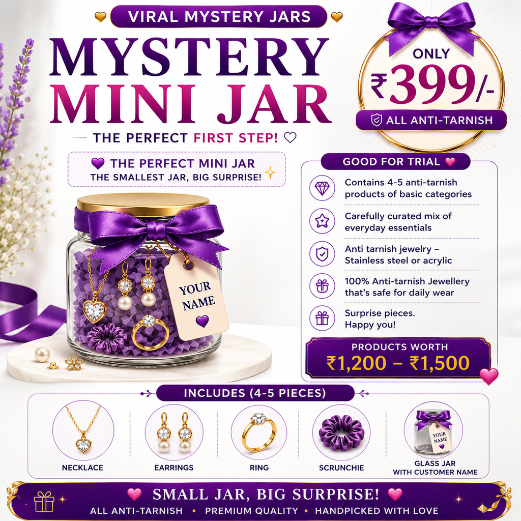 Mystery Jar – Premium Surprise Jewellery Gift Box  | Perfect Gift for Women & Girls - ORYX TREND Mini Jar#