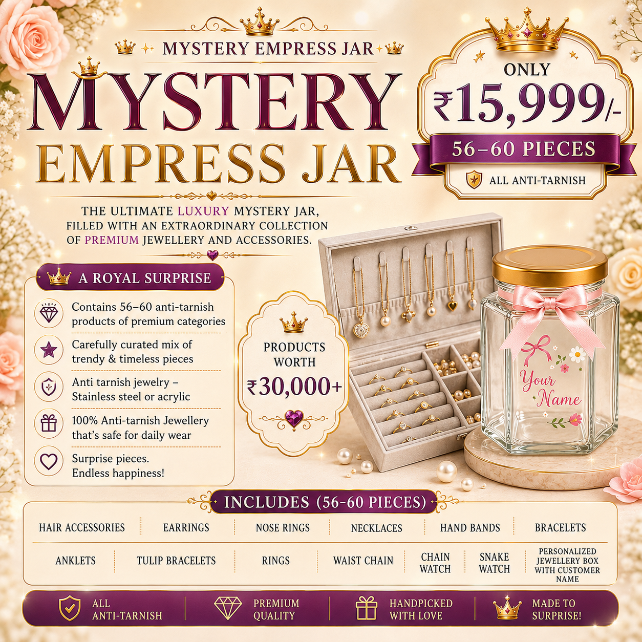 Mystery Jar – Premium Surprise Jewellery Gift Box  | Perfect Gift for Women & Girls - ORYX TREND Mini Jar#
