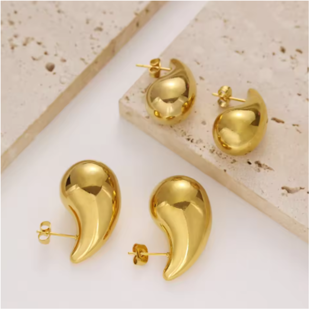Gold Teardrop Earrings | Gold Plated Tear Drop Earrings for Women