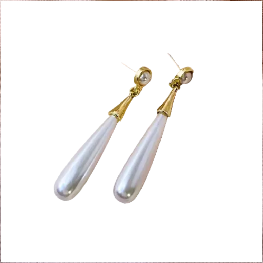 Elegant Tear Drop Pearl DaPearl Teardrop Dangle Earrings | Long Pearl Drop Earrings for Women