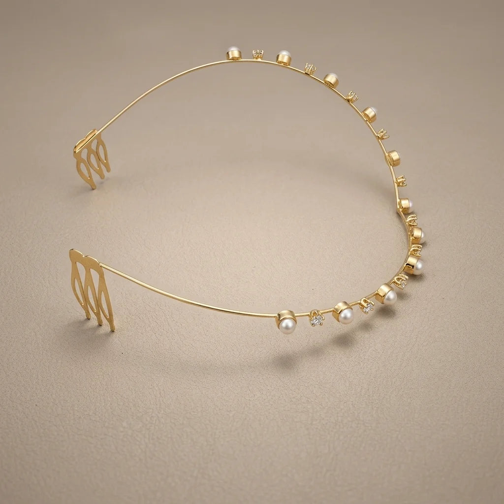 Pearl Hair Chain for Women | Bridal Pearl Headband | Wedding Hair Accessories