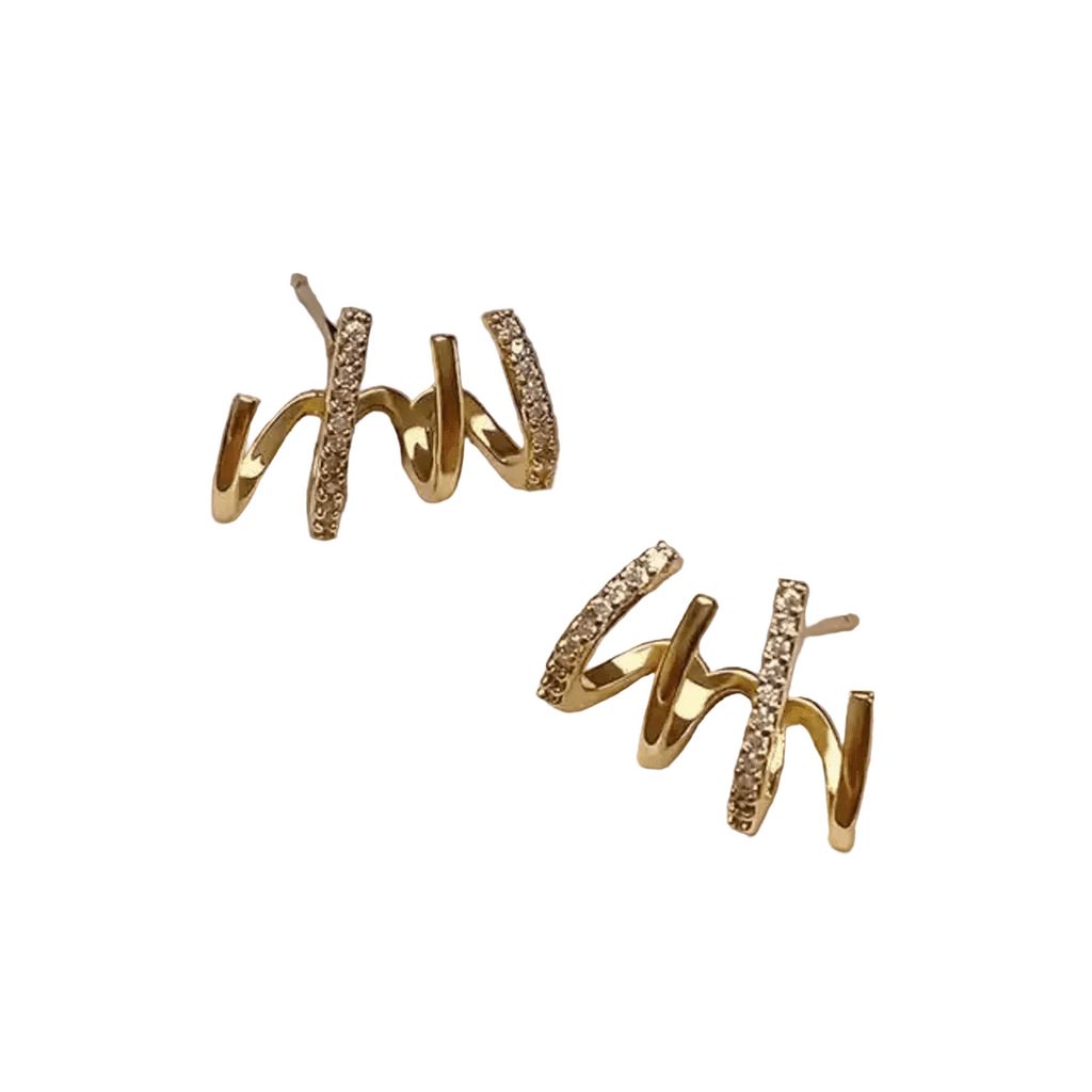 Prong Stud Earrings - ORYX TREND EaringUnique stud earrings featuring four curved, overlapping prongs or lines in a stylized claw shape.Default Title#