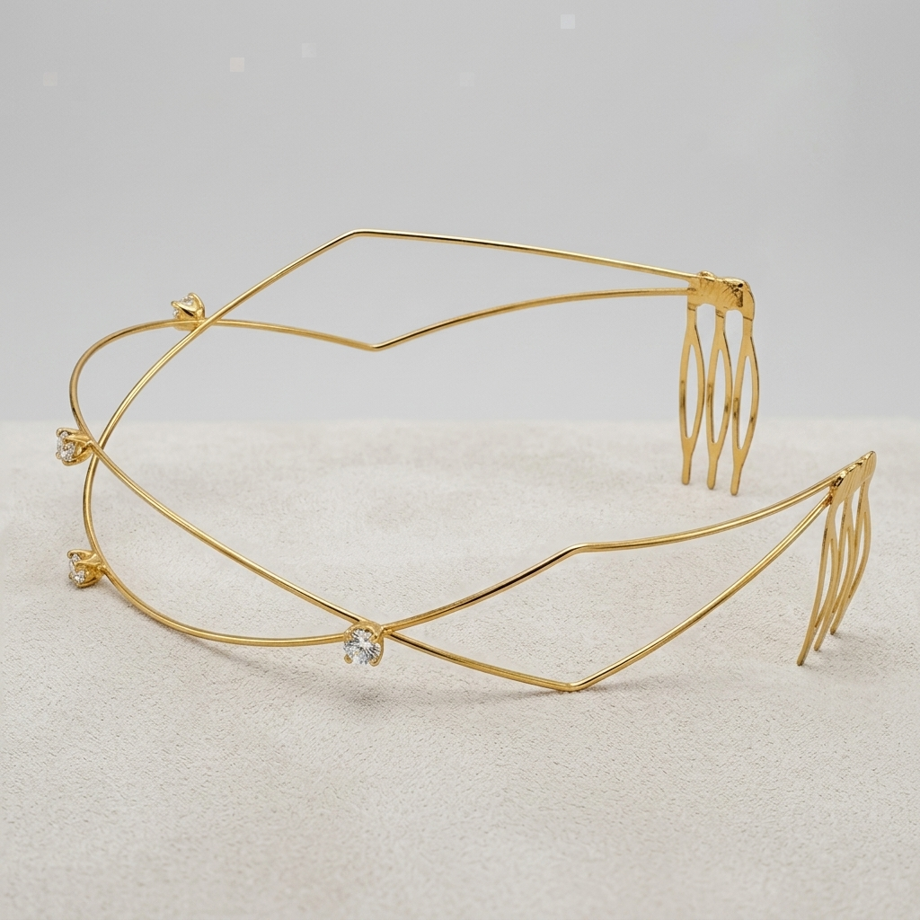 Rapunzel Royal Halo Hair Band | Golden Crystal Bridal Headpiece