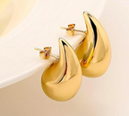 Gold Teardrop Stud Earrings