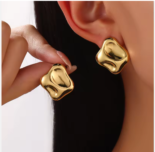 Gold-Plated Stainless Steel Studs Earrings