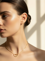 Gold Plated Simple Heart Shaped Necklace