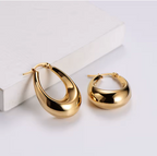Chunky Domed Gold Hoop Earrings