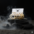 Statement Gold Hoop and Faux Pearl Earring Set (6 Pairs)