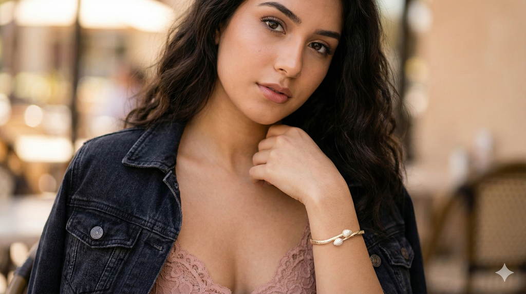 Teardrop Bypass Bracelet | Gold Pave Crystal Bangle for Women