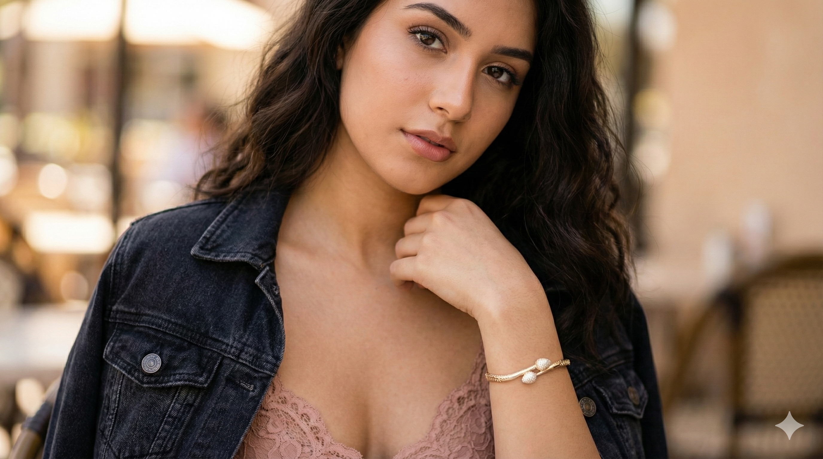 Teardrop Bypass Bracelet | Gold Pave Crystal Bangle for Women