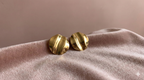 Textured Gold Disc Stud Earrings for Women