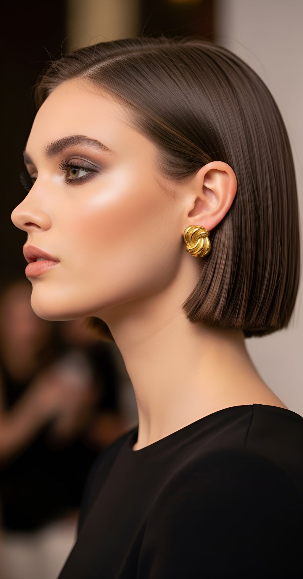 Intertwined Gold layered Stud Earrings