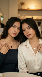 Two-Way Rectangle Pendant Necklace-Reversible Gold Necklace