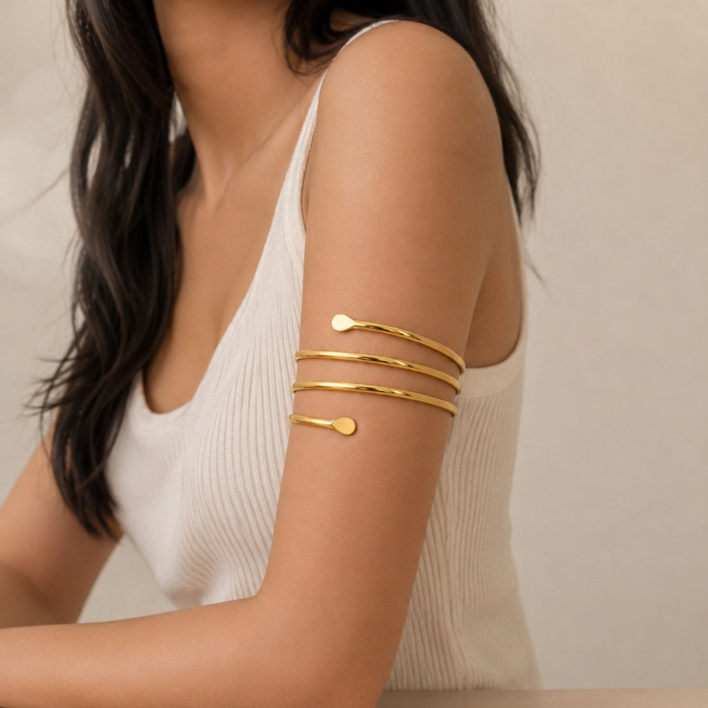 Adjustable Gold Armlet Bracelet for Women
