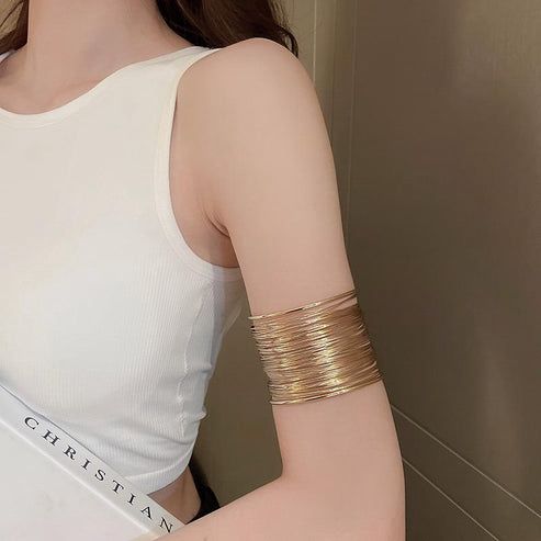 Gold Wide Cuff Bracelet for Women