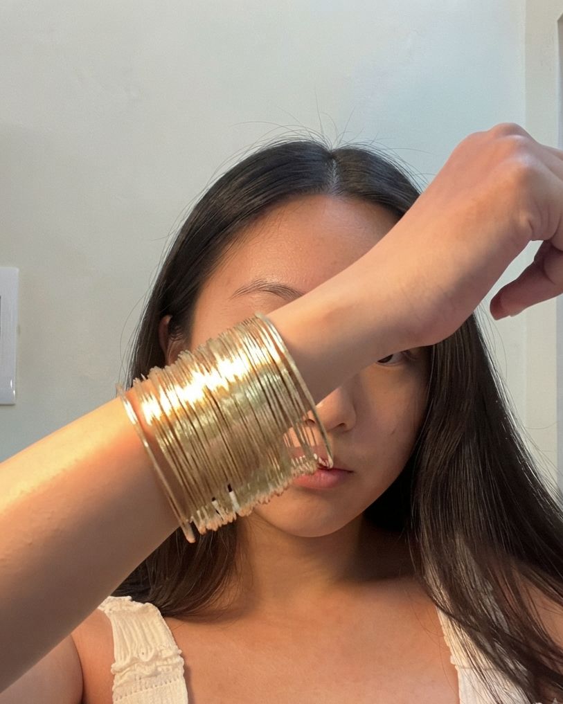 Gold Wide Cuff Bracelet for Women