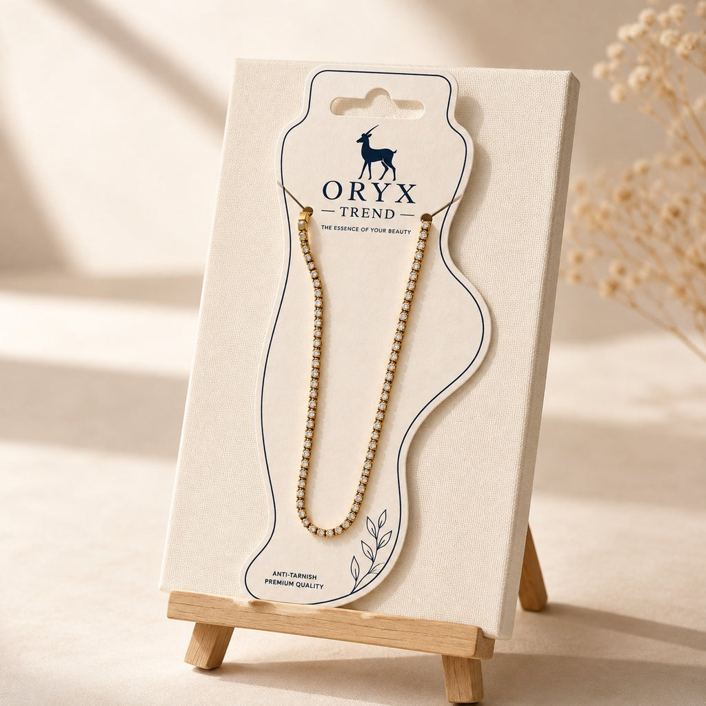 Gold Tennis Anklet for Women