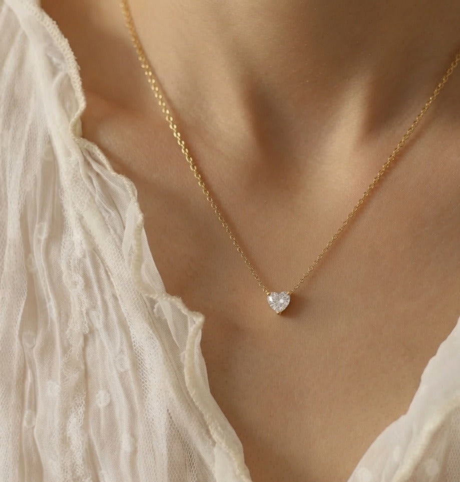 Heart Crystal Necklace for Women