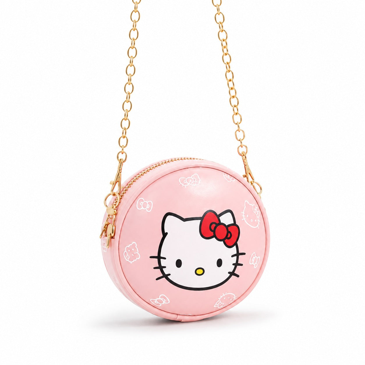 Cute Round Cartoon Kitty Sling Bag – Chain Strap Mini Crossbody Purse