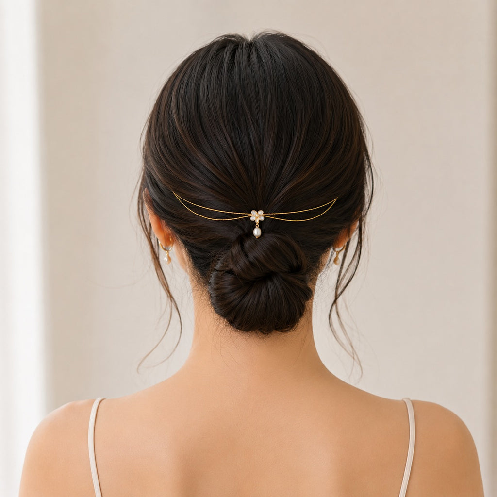 Gold Pearl Hair Vine – Elegant Bridal Hair Accessory