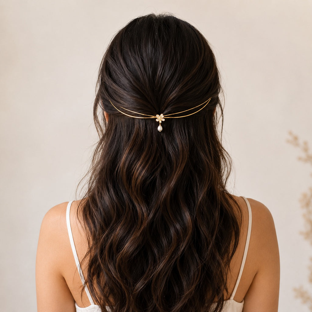 Gold Pearl Hair Vine – Elegant Bridal Hair Accessory