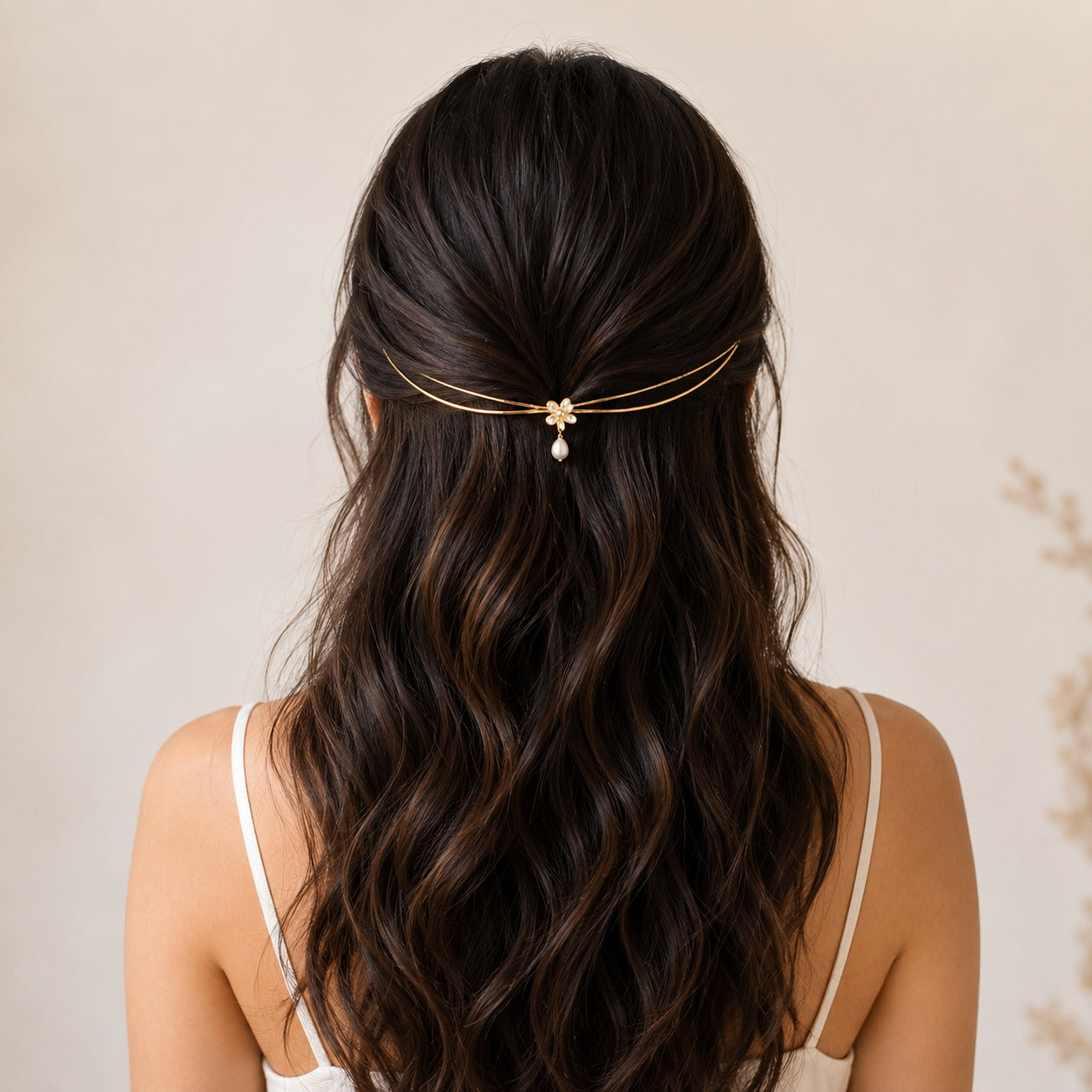 Gold Pearl Hair Vine – Elegant Bridal Hair Accessory