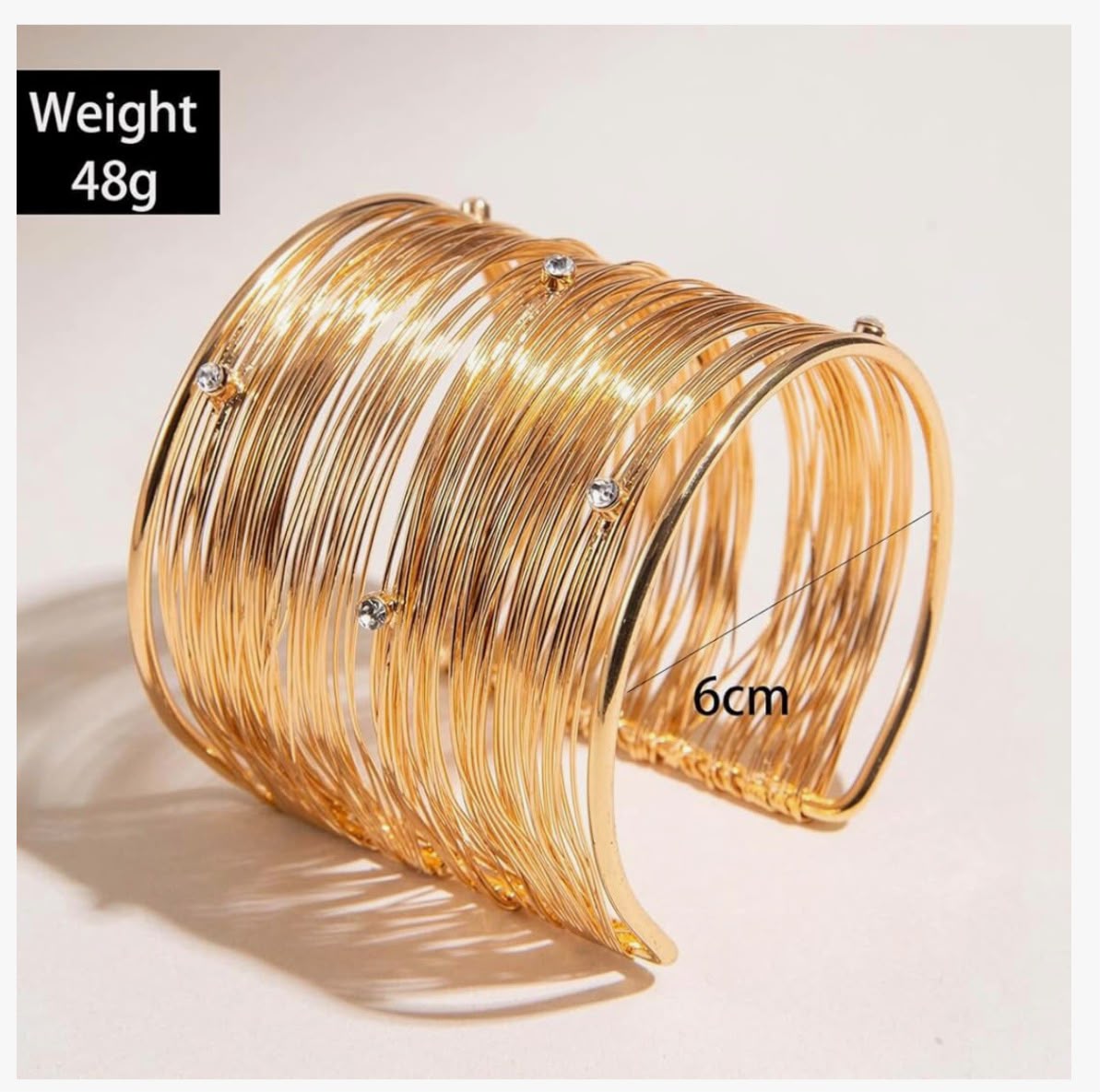 Gold Plated Statement Cuff Bangle Bracelet