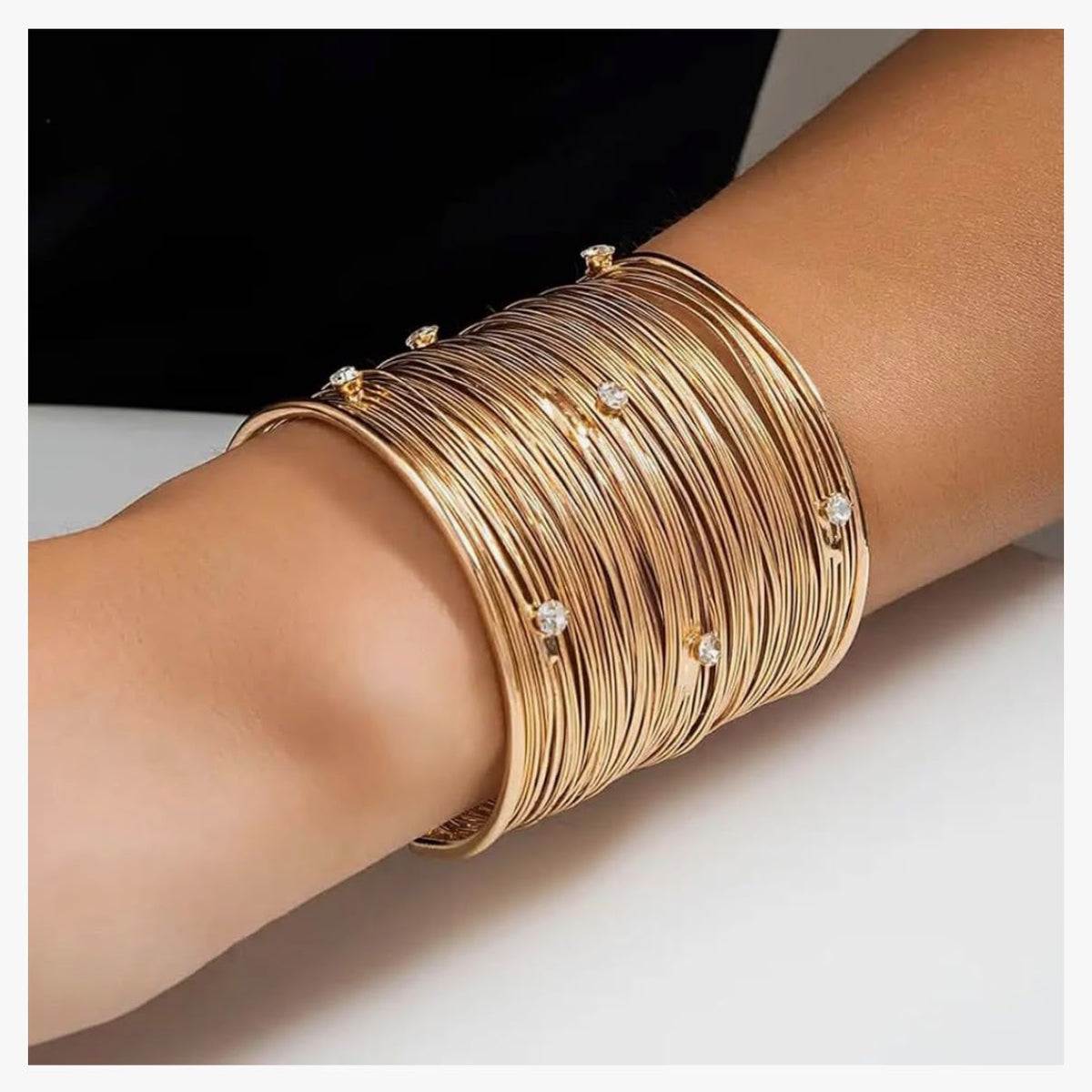 Gold Plated Statement Cuff Bangle Bracelet