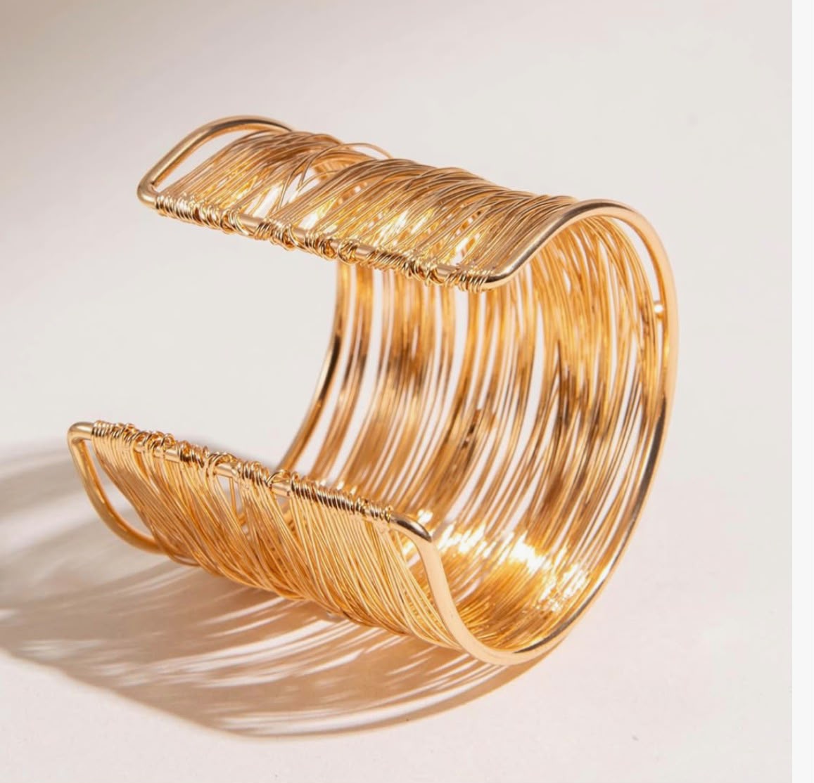 Gold Plated Statement Cuff Bangle Bracelet
