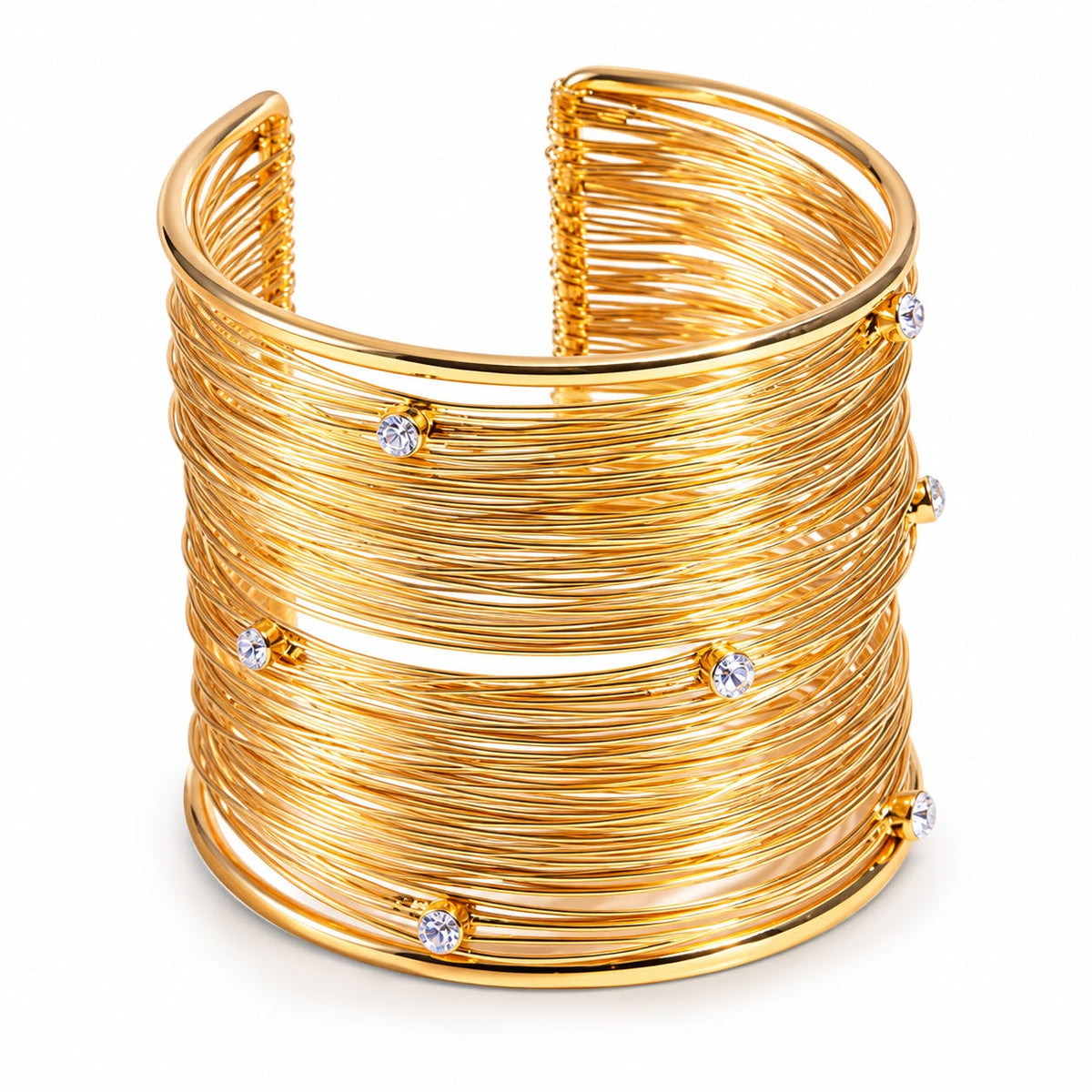 Gold Plated Statement Cuff Bangle Bracelet
