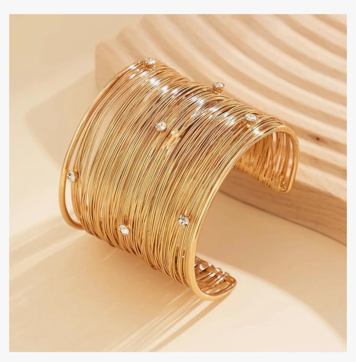 Gold Plated Statement Cuff Bangle Bracelet