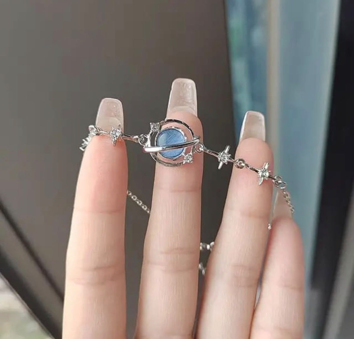Blue Crystal Bracelet for Women – Elegant Silver Bracelet