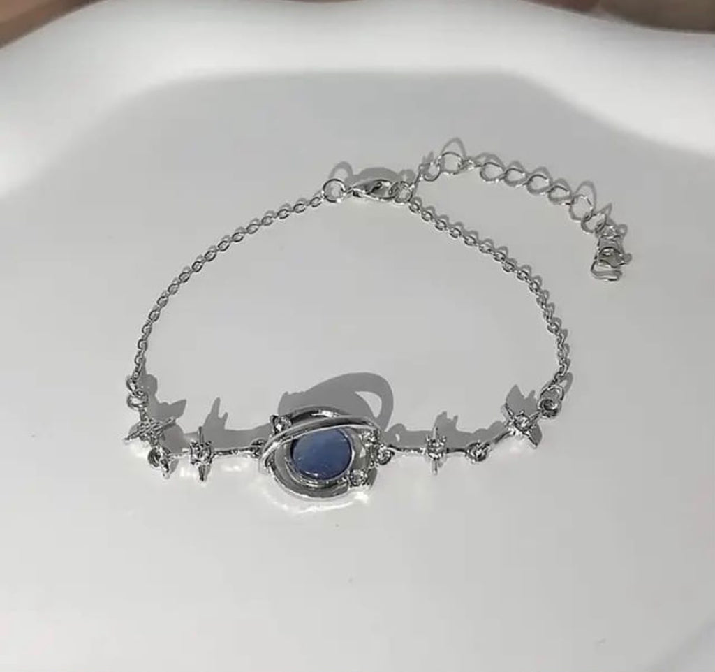 Blue Crystal Bracelet for Women – Elegant Silver Bracelet