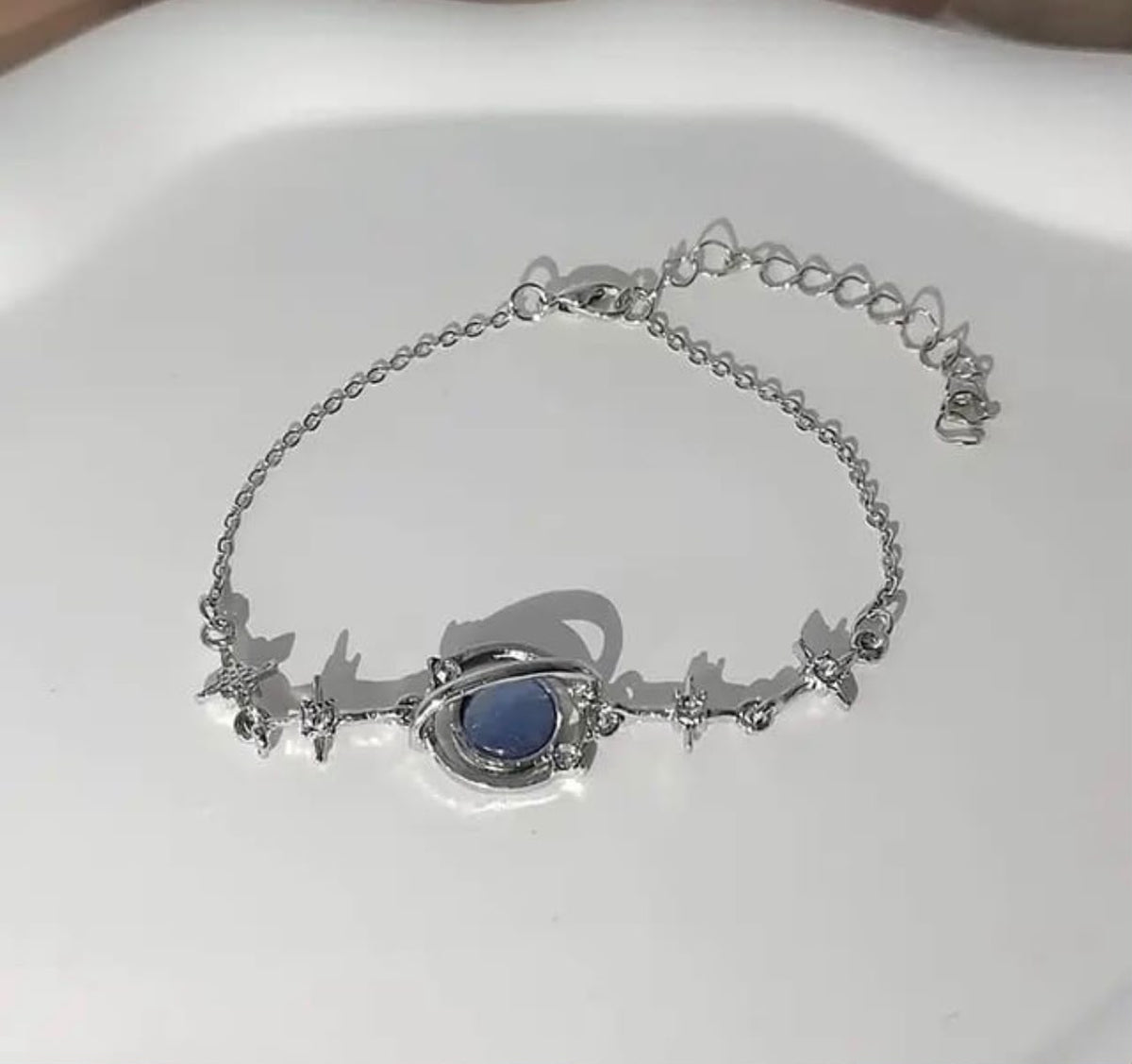 Blue Crystal Bracelet for Women – Elegant Silver Bracelet