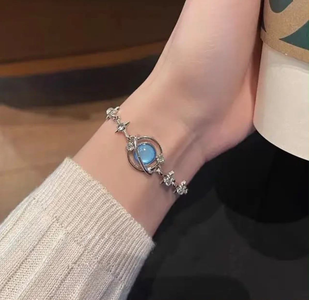 Blue Crystal Bracelet for Women – Elegant Silver Bracelet
