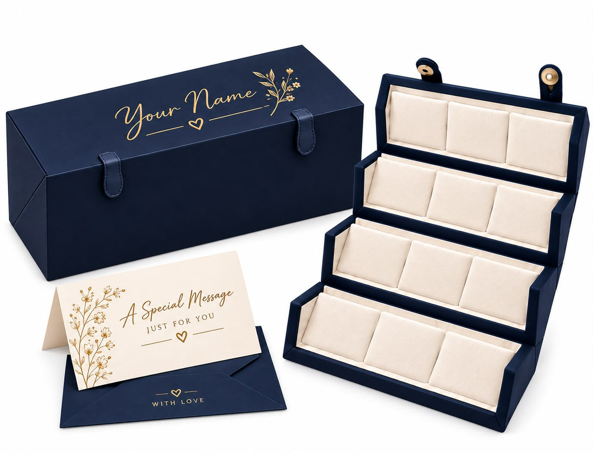 Personalized Jewelry Organizer Box – Elegant Gift for Women, Custom Name Jewelry Storage Case