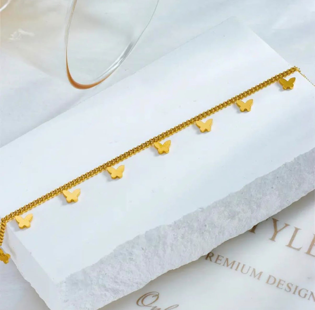 Gold Butterfly Charm Necklace – Dainty Layered Chain Necklace for Women