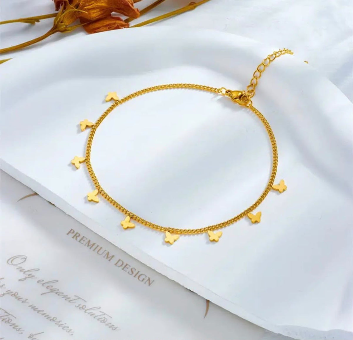 Gold Butterfly Charm Necklace – Dainty Layered Chain Necklace for Women