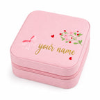 Personalized Jewellery Box with Mini Compact Mirror – Custom Name Gift for Her