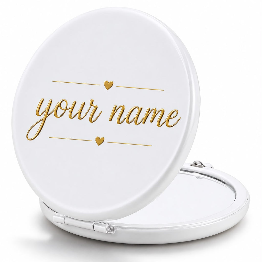 Personalized Jewellery Box with Mini Compact Mirror – Custom Name Gift for Her