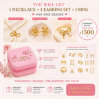 Mystery Jewelry Box for Women – Gold Plated Necklace, Earrings & Ring Set