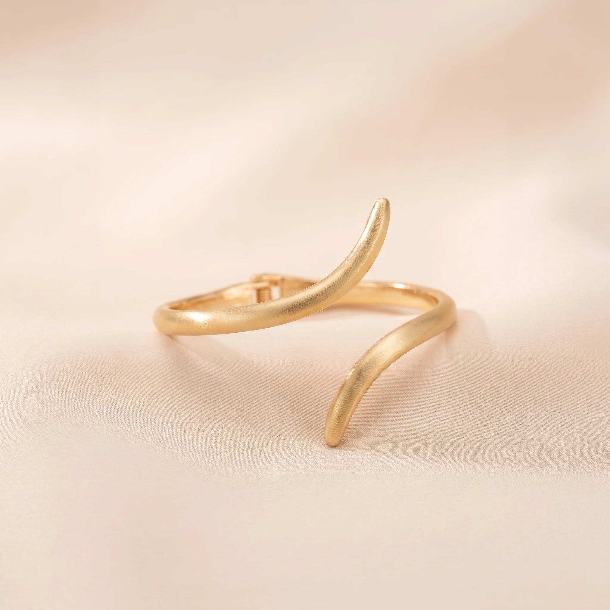 Wide Gold Geometric Cuff Bracelet | Gold Statement Cuff Bangle for Women
