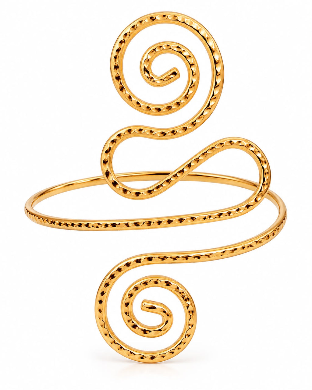 Gold Spiral Bajuband | Hammered Upper Arm Cuff Armlet for Women
