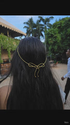 Delicate Gold-Tone Wire Bow Headband/Hair Vine